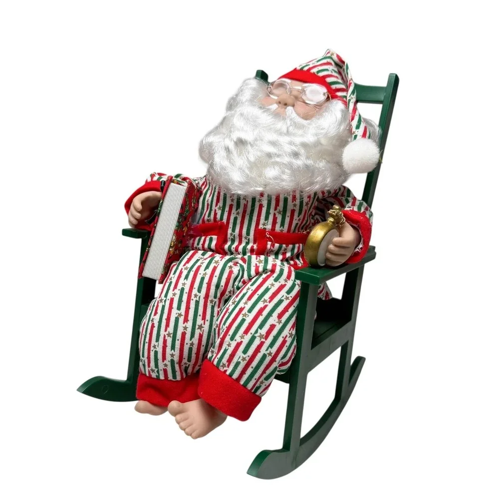 Snoring Santa Claus Pajamas Rocking Chair 12